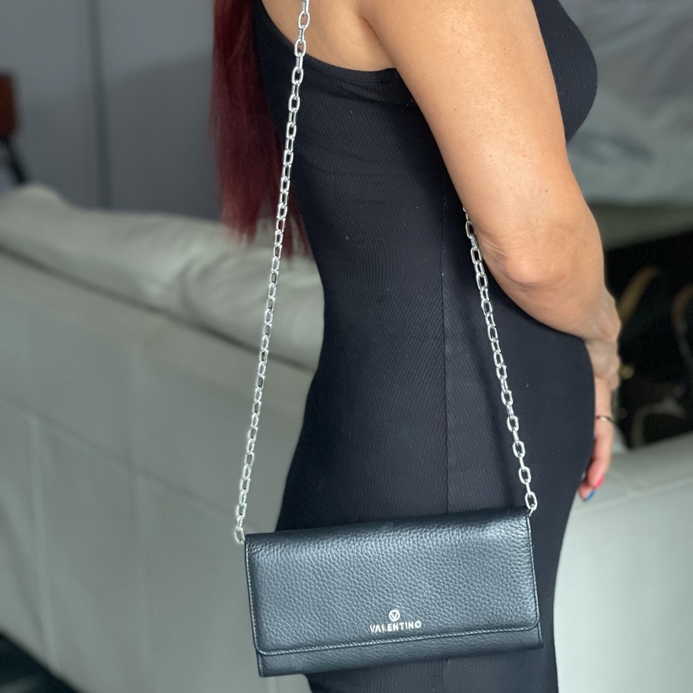 Valentino authentic black chain wallet !